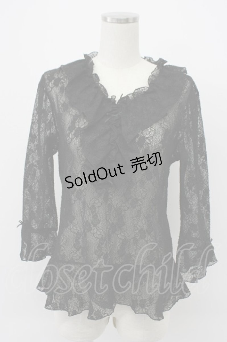 画像5: INGEBORG / プチリボン使いレースプルオーバー M クロ T-26-03-14-009-LO-TO-OW-ZT (5)