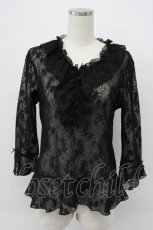 画像5: INGEBORG / プチリボン使いレースプルオーバー M クロ T-26-03-14-009-LO-TO-OW-ZT (5)