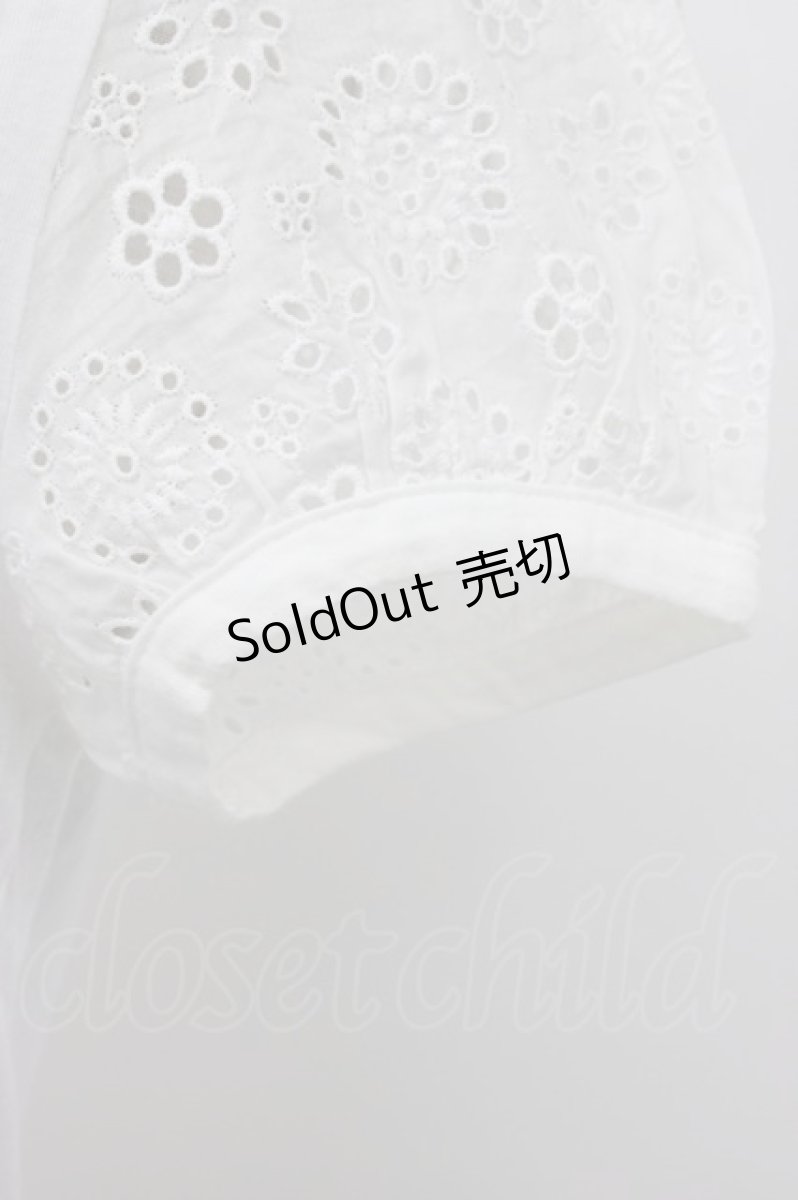 画像5: Jane Marple / フラワーレース半袖カットソー  白 T-26-03-14-001-JM-TO-SA-ZT (5)