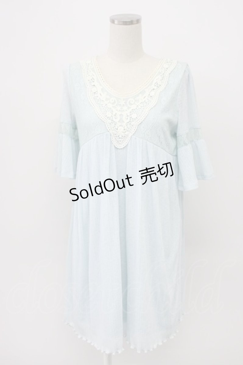 画像1: axes femme / ロングチュニック M サックス T-26-03-14-011-AX-TO-SA-ZT (1)