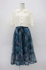 画像1: axes femme / フラワーレース切り替えワンピース  アイボリーＸグリーン T-26-03-14-013-AX-OP-SA-ZT646 (1)