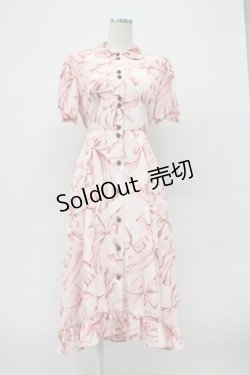 画像1: MILK / ローブ ド リボンドレス  ピンク T-26-03-14-019-ML-OP-SA-ZT