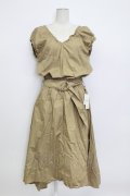 axes femme / ベルト付きギャザーワンピース M キャメル T-26-03-15-020-AX-OP-SA-ZT
