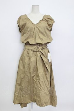 画像1: axes femme / ベルト付きギャザーワンピース M キャメル T-26-03-15-020-AX-OP-SA-ZT