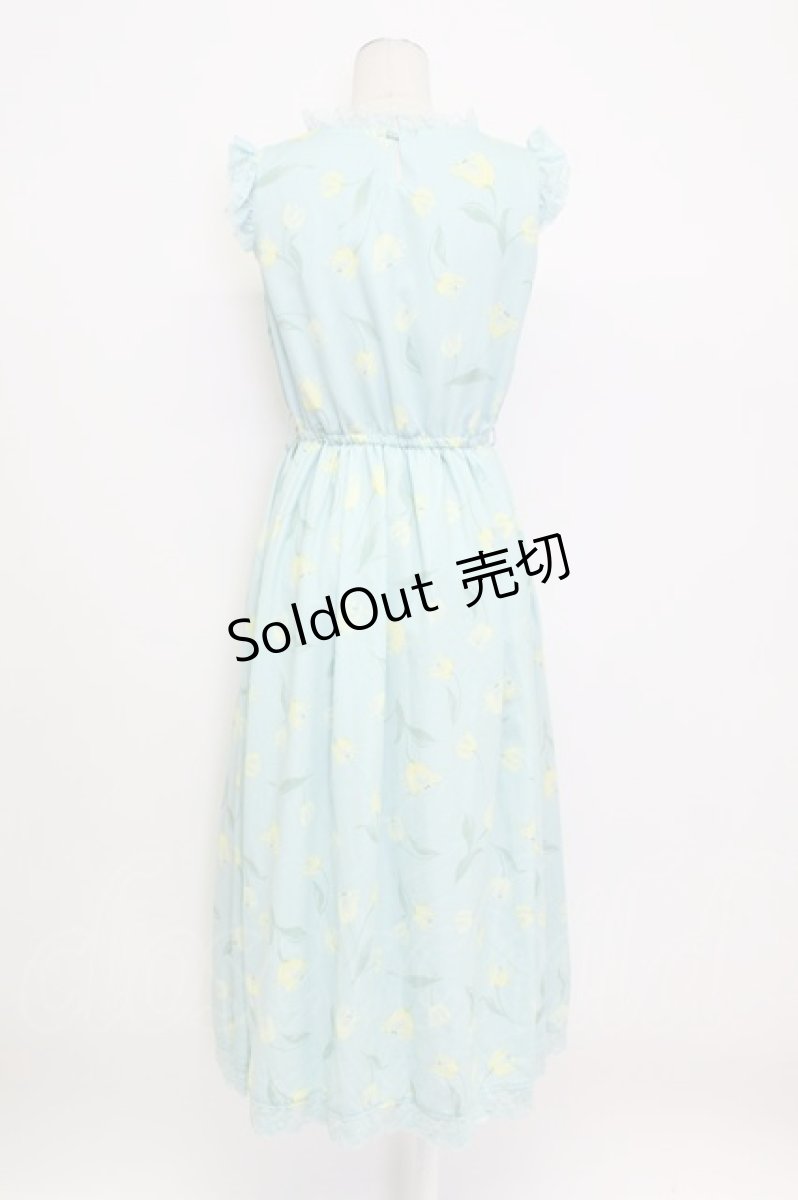 画像2: axes femme POETIQUE / チューリップ柄ワンピース  青 T-26-03-15-021-AX-OP-SA-ZH (2)