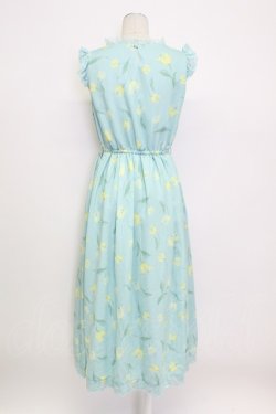 画像2: axes femme POETIQUE / チューリップ柄ワンピース  青 T-26-03-15-021-AX-OP-SA-ZT