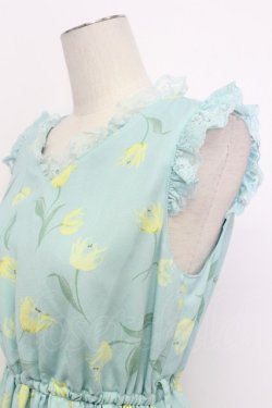 画像3: axes femme POETIQUE / チューリップ柄ワンピース  青 T-26-03-15-021-AX-OP-SA-ZT