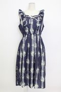 axes femme / 花柄ワンピース M ネイビー T-26-03-15-023-AX-OP-SA-ZT