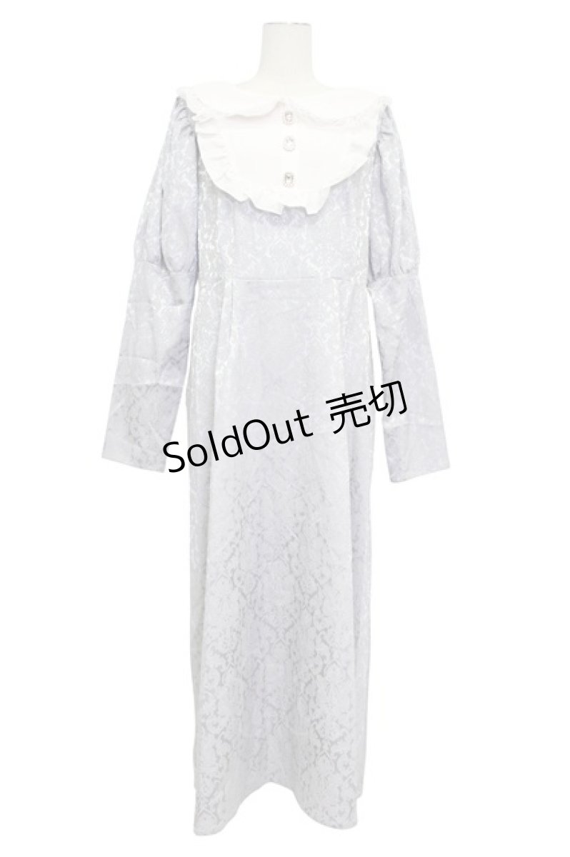 画像1: Lovely Tency / おこめ にぎにぎ丸コラボ/ジャガード風ワンピース 3L グレーＸ白 T-26-03-15-025-GO-OP-SA-ZT459 (1)