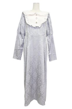 画像1: Lovely Tency / おこめ にぎにぎ丸コラボ/ジャガード風ワンピース 3L グレーＸ白 T-26-03-15-025-GO-OP-SA-ZT