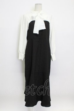 画像1: Prima Lidy / ボウタイワンピース L 黒ｘ白 T-26-03-15-028-0-OP-SA-ZT