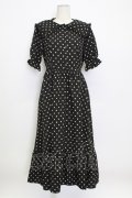 m petit by misako / 梨地水玉半袖ワンピース M 黒 T-26-03-15-029-LO-OP-SA-ZT