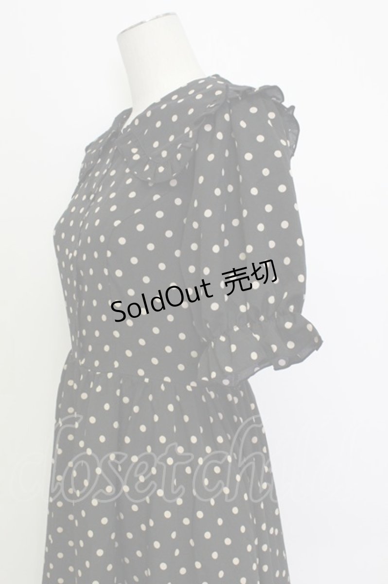 画像3: m petit by misako / 梨地水玉半袖ワンピース M 黒 T-26-03-15-029-LO-OP-SA-ZT (3)