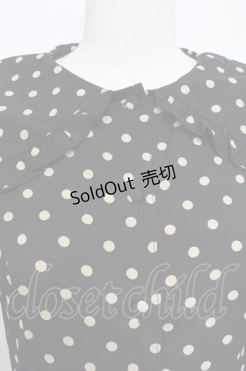 画像4: m petit by misako / 梨地水玉半袖ワンピース M 黒 T-26-03-15-029-LO-OP-SA-ZT (4)