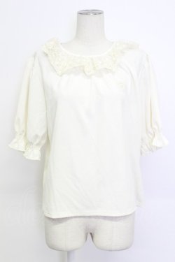 画像1: m petit by misako / レース襟プルオーバー  アイボリー T-26-03-15-003-LO-TO-SA-ZT