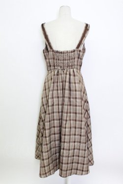 画像2: m petit by misako / リボンチェックジャンパースカート L ブラウン T-26-03-15-031-LO-OP-SA-ZT