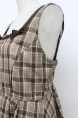 画像4: m petit by misako / リボンチェックジャンパースカート L ブラウン T-26-03-15-031-LO-OP-SA-ZT567 (4)