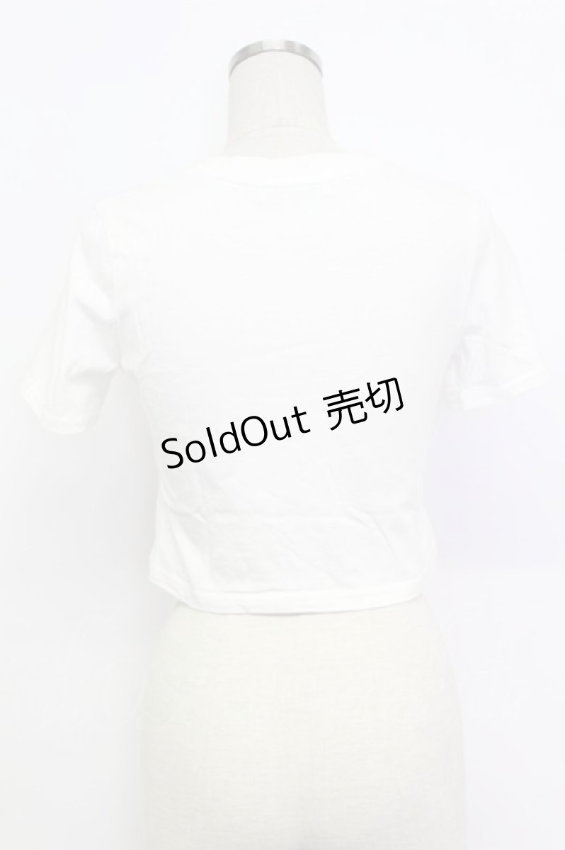 画像2: Ank Rouge / ハート&リボンビジュー半袖カットソー  白ＸシルバーＸサックス T-26-03-15-001-CA-TO-SA-ZT542 (2)