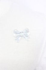 画像3: Ank Rouge / ハート&リボンビジュー半袖カットソー  白ＸシルバーＸサックス T-26-03-15-001-CA-TO-SA-ZT542 (3)