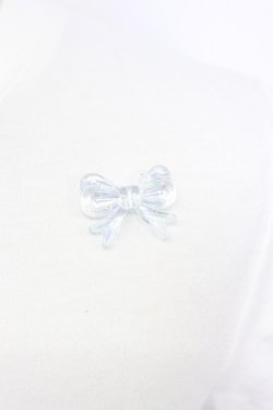 画像3: Ank Rouge / ハート&リボンビジュー半袖カットソー  白ＸシルバーＸサックス T-26-03-15-001-CA-TO-SA-ZT