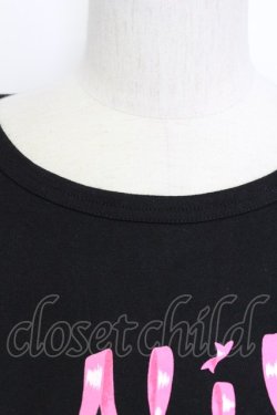 画像3: MILK / リボンロゴTシャツ  ブラック×ピンク T-26-03-15-006-ML-TS-SA-ZT