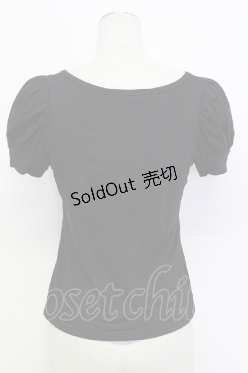 画像2: MILK / ロゴ刺繍半袖カットソー  ブラック T-26-03-15-007-ML-TO-SA-ZT542 (2)