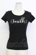 MILK / MILKロゴTee  ブラック×クリーム T-26-03-15-008-ML-TS-SA-ZT