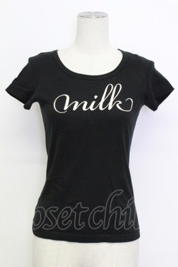 画像1: MILK / MILKロゴTee  ブラック×クリーム T-26-03-15-008-ML-TS-SA-ZT