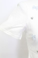 画像5: Ank Rouge / ハート&リボンビジュー半袖カットソー  白ＸシルバーＸサックス T-26-03-15-001-CA-TO-SA-ZT542 (5)