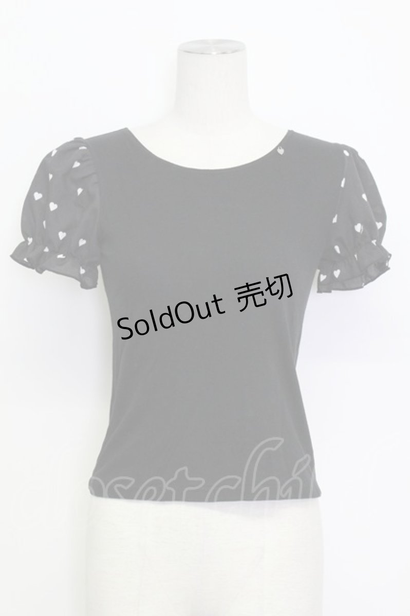 画像1: MILK / BebeハートパフTee  ブラック T-26-03-15-011-ML-TO-SA-ZT (1)