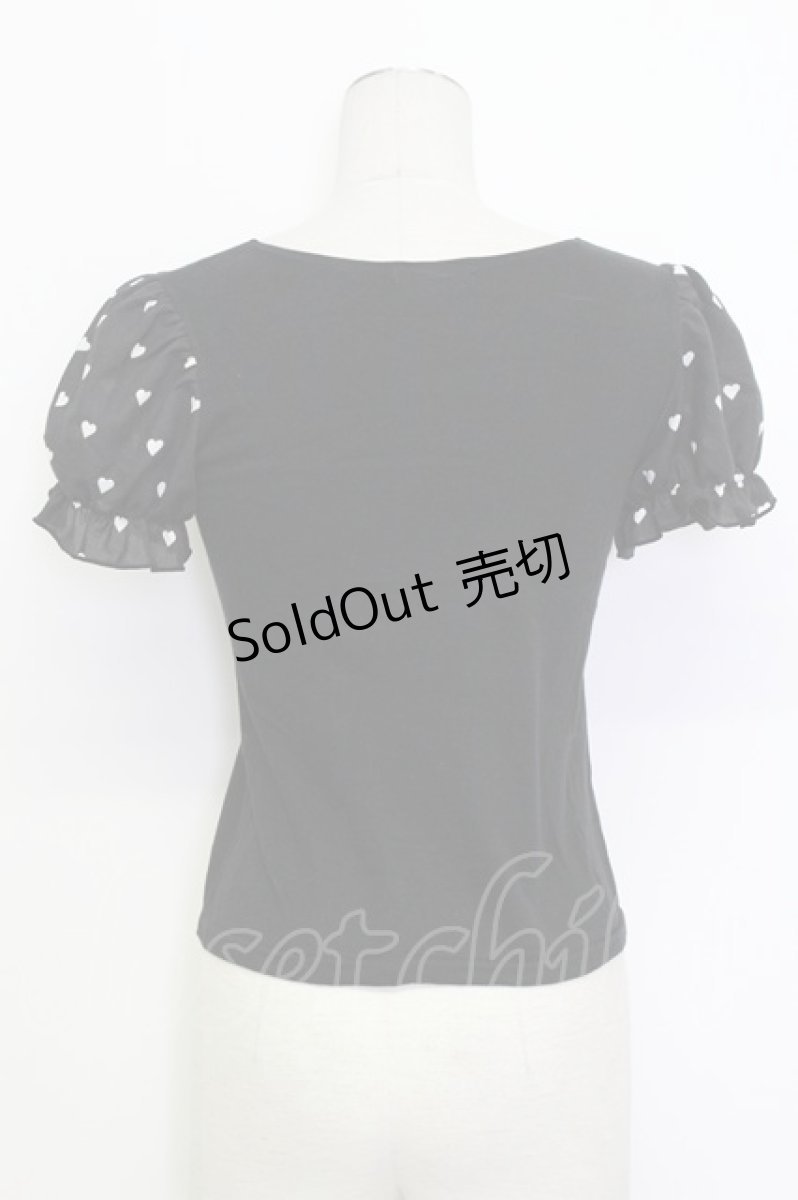 画像2: MILK / BebeハートパフTee  ブラック T-26-03-15-011-ML-TO-SA-ZT (2)