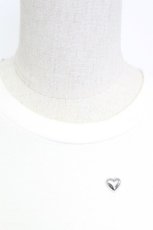 画像7: Ank Rouge / ハート&リボンビジュー半袖カットソー  白ＸシルバーＸサックス T-26-03-15-001-CA-TO-SA-ZT542 (7)