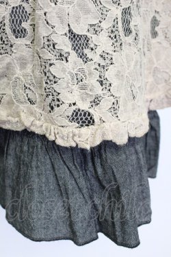 画像5: axes femme / 編み上げレース&レース切替キャミチュニック  グレーＸアイボリー T-26-03-15-016-AX-OP-SA-ZT