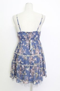 画像2: axes femme / 花柄ティアードチュニック M ブルー T-26-03-15-017-AX-TO-SA-ZT