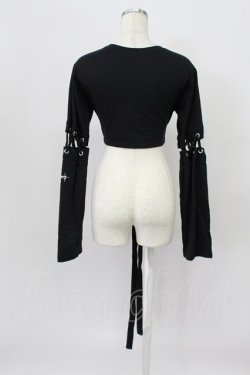 画像2: NOEMIE / ハートスピンドルクロップドTシャツ  黒Ｘ白 T-26-03-16-018-LO-AC-SA-ZT