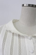 画像6: KANEKO ISAO / レース切り替えピンタックブラウス  シロ T-26-03-16-002-EL-BL-OW-ZT647 (6)