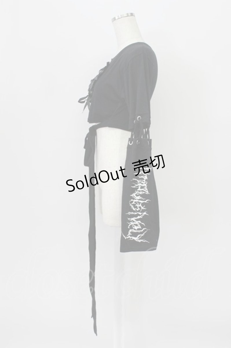 画像3: NOEMIE / ハートスピンドルクロップドTシャツ  黒Ｘ白 T-26-03-16-018-LO-AC-SA-ZT (3)