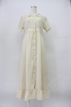 画像1: EATME / 薔薇ボタン半袖シフォンロングワンピース S アイボリー T-26-03-16-021-LO-OP-SA-ZT