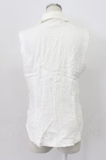 画像2: BPN FOR MEN / 肋骨風ノースリーブガーゼシャツ M ホワイト T-26-03-16-003-GO-BL-SA-ZT (2)