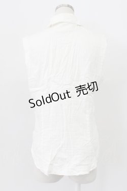 画像2: BPN FOR MEN / 肋骨風ノースリーブガーゼシャツ M ホワイト T-26-03-16-003-GO-BL-SA-ZT