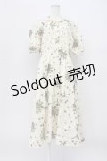 KANEKO ISAO / すみれブーケ柄ワンピース  アイボリー T-26-03-16-022-EL-OP-OW-ZT