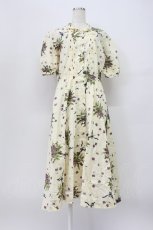 画像1: KANEKO ISAO / すみれブーケ柄ワンピース  アイボリー T-26-03-16-022-EL-OP-OW-ZT (1)