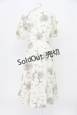 画像2: KANEKO ISAO / すみれブーケ柄ワンピース  アイボリー T-26-03-16-022-EL-OP-OW-ZT