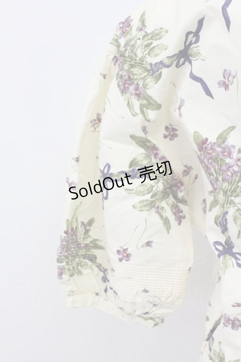 画像4: KANEKO ISAO / すみれブーケ柄ワンピース  アイボリー T-26-03-16-022-EL-OP-OW-ZT (4)