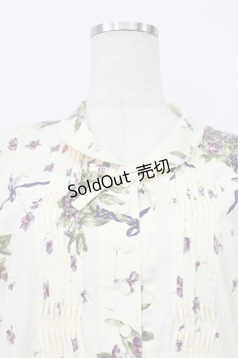 画像6: KANEKO ISAO / すみれブーケ柄ワンピース  アイボリー T-26-03-16-022-EL-OP-OW-ZT (6)