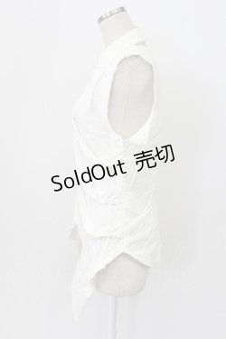 画像3: BPN FOR MEN / 肋骨風ノースリーブガーゼシャツ M ホワイト T-26-03-16-003-GO-BL-SA-ZT