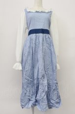 画像1: marcHenTica / プティリリー・ミルフィーユワンピース  青Ｘ白 T-26-03-16-024-LO-OP-SA-ZT648 (1)