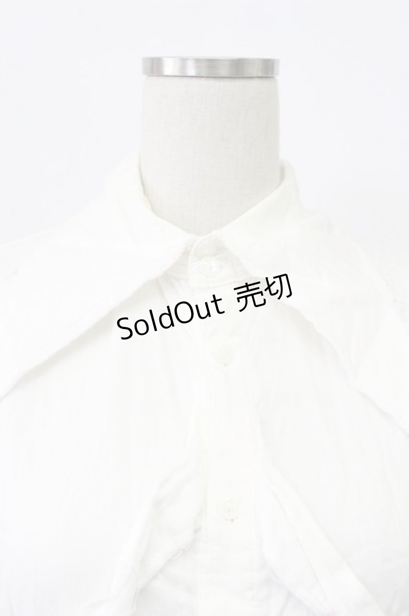 画像4: BPN FOR MEN / 肋骨風ノースリーブガーゼシャツ M ホワイト T-26-03-16-003-GO-BL-SA-ZT (4)