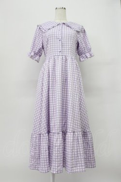 画像1: m petit by misako / TT*Mギンガムチェック半袖ワンピース S ラベンダー T-26-03-16-025-LO-OP-SA-ZT