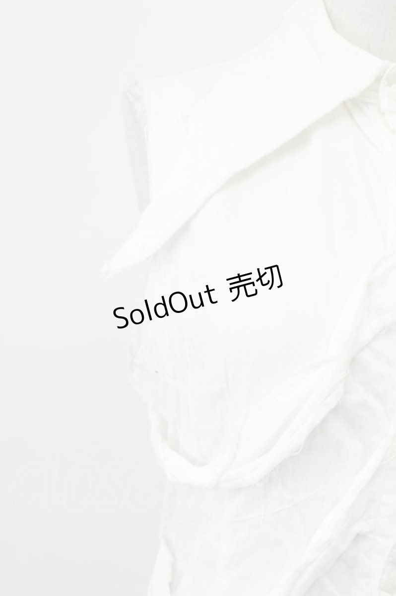 画像5: BPN FOR MEN / 肋骨風ノースリーブガーゼシャツ M ホワイト T-26-03-16-003-GO-BL-SA-ZT (5)